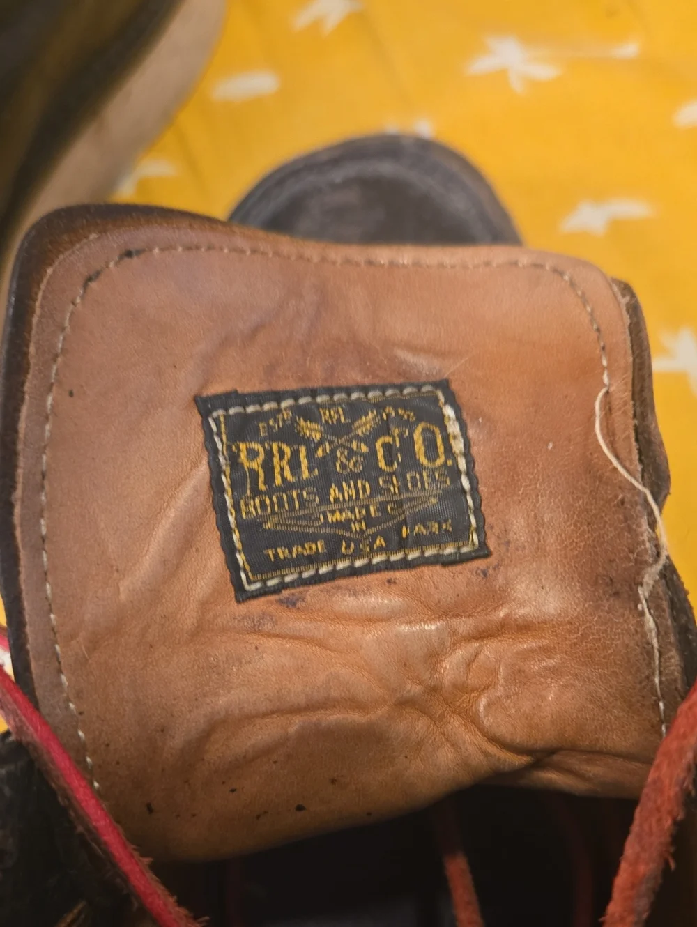 RRL Black Moc Toe Leather Boots